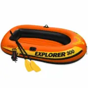 New Inflatable boat Intex Explorer 300 Set with Oars and Pump Boating Rafting
