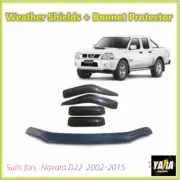 Suits for 2002-2015 Navara D22 Bonnet Protector & Weathershields Weather shields