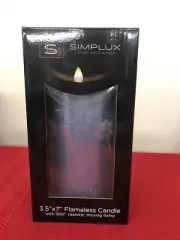 Melrose International 82669 Simplux LED Designer Candle 3.5x7 Blue 4&8 hr Timer