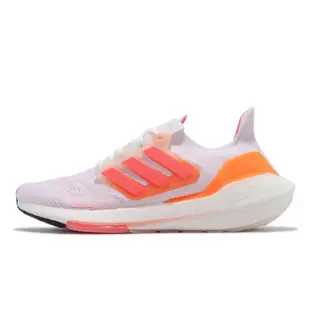 Adidas 慢跑鞋 Ultraboost 22 白 螢光橘 女鞋 襪套式 馬牌大底 跑鞋 GX5595