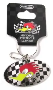 MR. HORSEPOWER Claysmith Checkered Flag Keychain Ring PlastiColor #4164 >NEW<
