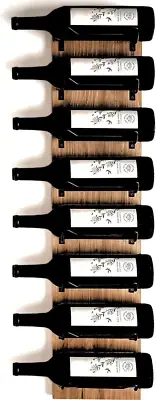 Wine Rack Wall Mounted | Wooden Wall Wine Rack with 8 Bottle Storage and Matte B