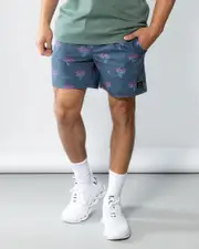 [Lucid] Lucid Men's Gale Elastic Waist Shorts in Navy Size Small S Navy