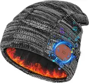 Bluetooth Beanie, Unisex Fleece Lined Winter Hat with Headphones, Stocking Stuff