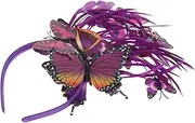 [Healeved] Butterflies Fascinator Headband for Women Lightweight Tea Party Headwear for Weddings and Themed Parties Elegant Butterfly Decoration for Special Occasions