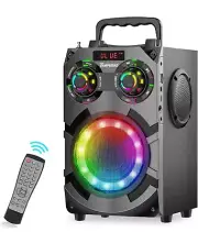 Portable Loud Bluetooth Speakers with Subwoofer, 80W Peak Powerful Large Boombox