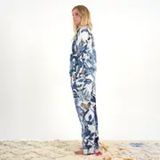 'Azure Blooms' 100% Cotton Pyjama Set