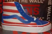 Vans Men's 4.5/Women's 6 Sk8 Hi 38 DX Anaheim Factory Red/Blue Flag Stripes