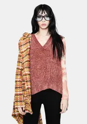 Rustic Hottie in Distressed Knit Sweater Vest