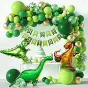 Dinosaur Party Decorations,119 Pcs Dinosaur Balloons Birthday Party Supplies for Boys Girl,Jungle Theme Balloon Kit Include Balloon Pump Banner Balloons