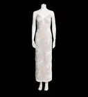 NWT Aidan Mattox Ivory Formal Wedding Dress Floral Textured Plunge Cut Out Sz 8