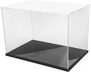 SUPVOX Acrylic Football Display Case with Black Base, Thick Durable Clear Storage Box for Soccer Ball, 11.8x7.9x7.9", Ideal for Collectors, Home Decor & Displays