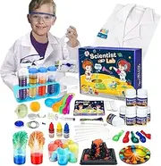 Why2Wise 70+ Science Experiment Kits for Kids with Lab Coat - STEM Activities Educational Scientist Toys for Boys Girls Chemistry Set, Age 6,7,8,9,10,11,12,13,14