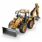 1:50 Diecast Alloy Front Back Hoe Loader Toy Excavator Engineering Vehicle Gift