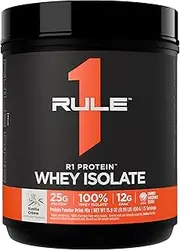 Rule1 R1 100% Whey Protein Isolate and Hydrolysate Protein Powder 1 lb, Vanilla Creme (15 Servings)