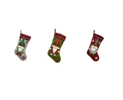 C214 3PCS Christmas Decoration Gift Faceless Doll Christmas Stocking Pendant Santa Christmas Gift Bag Fireplace Pendant