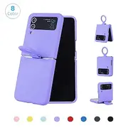 Phone Case For Samsung Galaxy Z Flip 6 Z Flip 5 Z Flip 4 Z Flip 3 Flip Flip Case with Ring Solid Colored Silicone