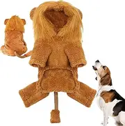 Lion Mane Dog Costume | Pet Cosplay Dress Up - Adorable Warm Funny Dog Christmas Cold Weather Costume for Poodle, Pug, Shih Tzu