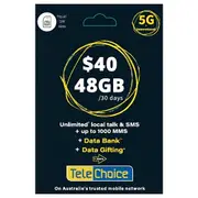 TeleChoice $40 Prepaid Sim Card