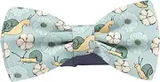 [KAWAMOUSE] Adjustable Pre-tied bow tie for Men (Flowers Snails Pattern) Elegant Cute Bowties for Dogs Cats Pets, Pattern as Shown