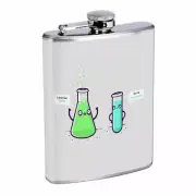 Chemistry Pun Em1 Flask 8oz Stainless Steel Hip Drinking Whiskey