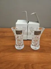 NEW Vintage Mikasa Austria Prisma mini vase 3.25” windowpane bud vase with box