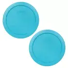 Pyrex 7201-PC 6" Surf Blue Plastic Storage Cover Lid 2PK for 4 Cup Glass Bowl