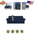Luxurious Elastic Bottom Sofa Cover Slipcover for 4 Seaters - Navy Blue, 1 Piece