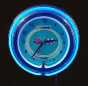 Chevy Corvette C2 Flag Sign 15" Blue Double Neon Clock Man Cave Garage 63-67