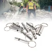 (Silver)10 Pc Emergency Whistle Super Loud Outdoor Safety For Life EC