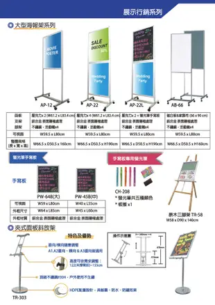 SW-AP-22L 雙層海報架 雙面展示板 海報展示架 海報架 大型海報架 大型雙面 落地式海報架 (5折)