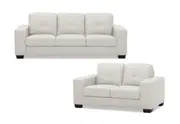 DIAMOND Leather-Look Sofa Pair