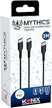 Konix Mythics 3M Type A to C Magnetic Charging Cable for DualSense PS5 Controller - High Speed Charging - Black