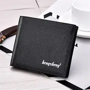 New Men's Short Wallet Leisure Wallet Card Holder Youth Multi-Card Ultra-Thin Zero clutchZipper Large-Capacity Coin Purse,Black