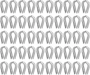Wire Rope Thimble, Stainless Steel Thimble Diameter Glossy Sailing Rigging Equipment Suitable for Cable Sunshade Sail Zip Shipbuilding Industry Decorate Outdoors Adventure Sports 50PCS(M2（2mm）)
