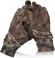Favuit Camo Hunting Gloves, Lightweight Anti-Slip Full Finger Fingerless Glove Outdoor Camouflage Gear Archery Accessories for Hunting Turkey Fishing Airsoft