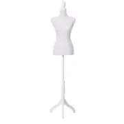Adjustable Height Female Mannequin Dressmaker Model Shop Clothes Display White