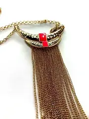 Necklace Earring Mia Collection Set - Jewelry Set Pink Gold Fringe NWT Gold New