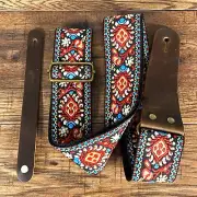 Musily Guitar Strap Arabesque Agate Red X004GRAX4R Picks Locks & Headstock Tie