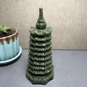 410g 1Pcs Natural Afghanistan Jade Carving Wenchang Pagoda tower Statue 142mm
