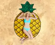 Gigantic Pineapple Beach Blanket/Towel With Storage Pouch Novelty - Yellow