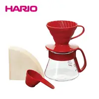 在飛比找樂天市場購物網優惠-《HARIO》V60紅色01濾杯咖啡壺組 VDS-3012R