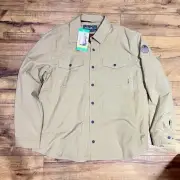 Eddie Bauer Fleece Lined Jacket Shacket Tan Aztec Fleece Lined ~ NEW Men XL