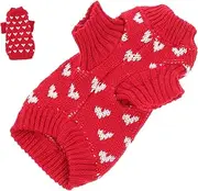 EXAOMBLE Dog Knitted Sweater for Small Dogs Adorable Heart Pattern for Puppies Soft and Warm Knitwear for Everyday Wear and Special Occasions s