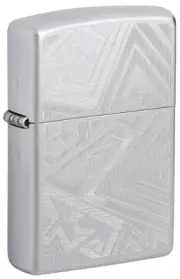 Zippo Which Way? Design Satin Chrome Auto Engrave 46481