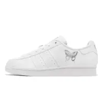 在飛比找蝦皮商城優惠-adidas 休閒鞋 Superstar W 白 銀 蝴蝶 