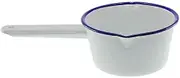 Falcon Enamelware Milk Saucepan Milk Saucepan, White with Blue Rim, FE4549W
