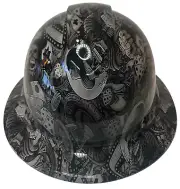 Custom Hydro Dipped Hard Hat Ridgeline Full Brim Light Gray Gambler