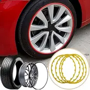 Rim Protectors for Alloy Wheels,Alloy Wheel Protectors,16/17/18/19/20in Wheels Rim Protectors,4PCS Automotive Rims Guard Protection Trim,Wheel Edge Ring,16 inch,Yellow