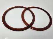10" Round Tortoise Clear Brown Lucite Plastic Craft Purse Handles Rings Vintage